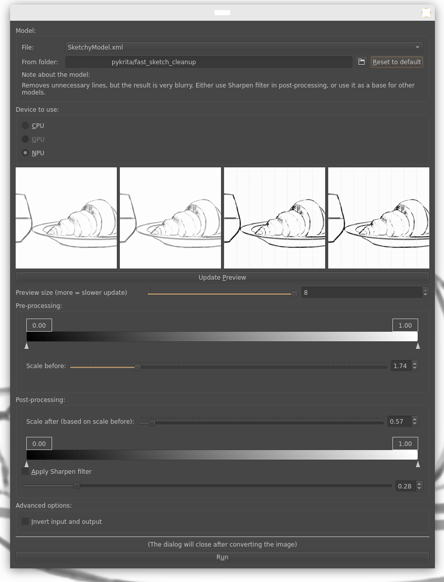 Screenshot of the FSC plugin GUI