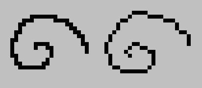 Example of the pixel art smoothing mode. Left is regular, right is with pixel art smoothing enabled.